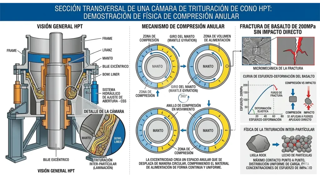 Trituradora para piedra tipo basalto fija de 35000 ton/mes